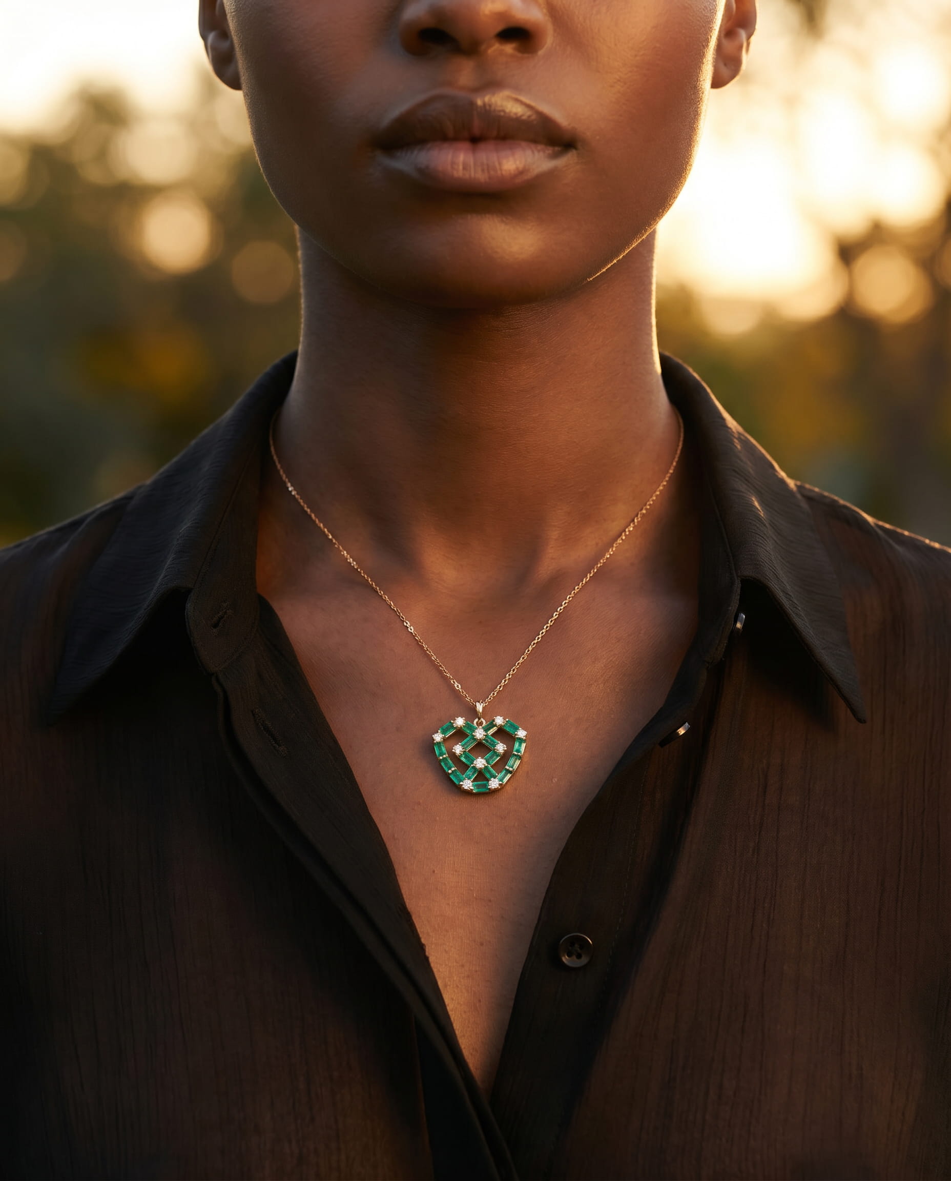 Pretzel pendant worn